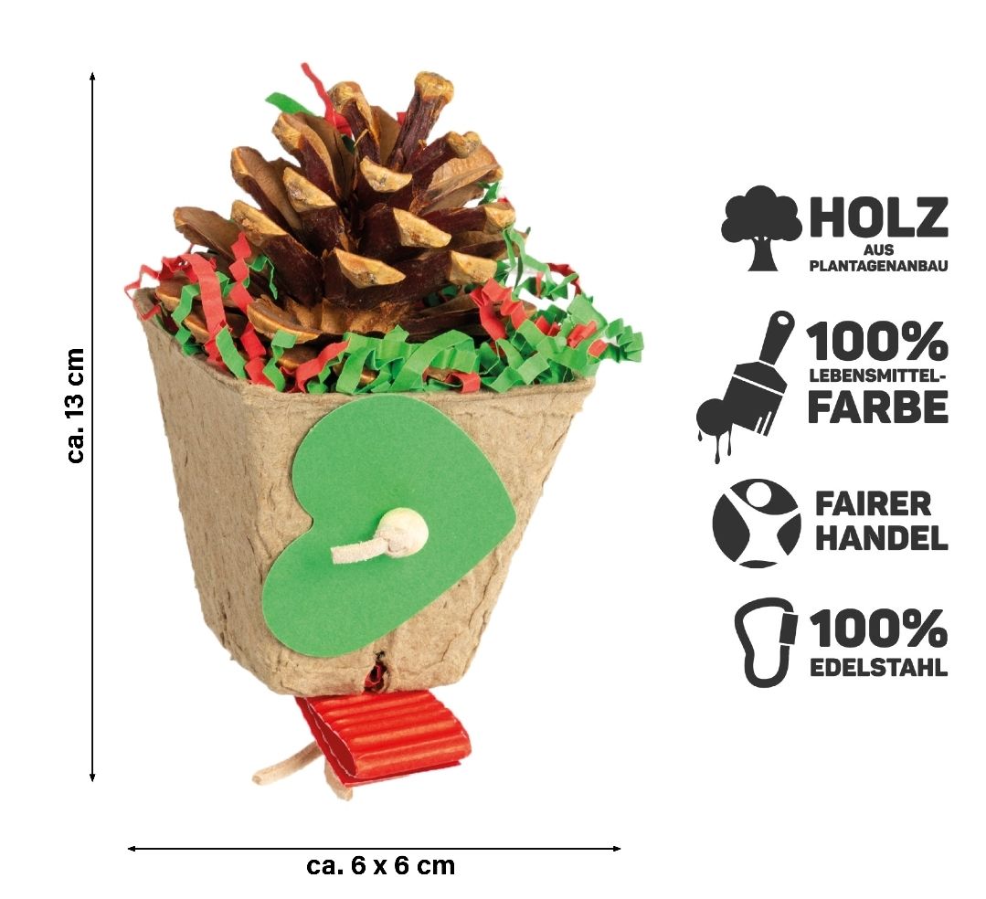 Pinecone Cup grün/rot 13 cm x 6 cm x 6 cm