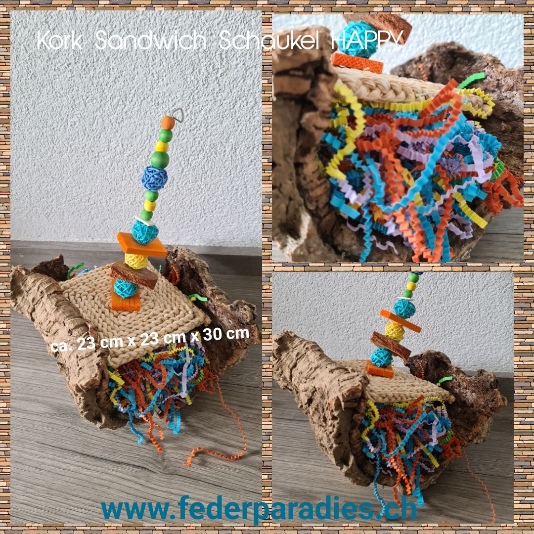 Kork Sandwich Schaukel HAPPY