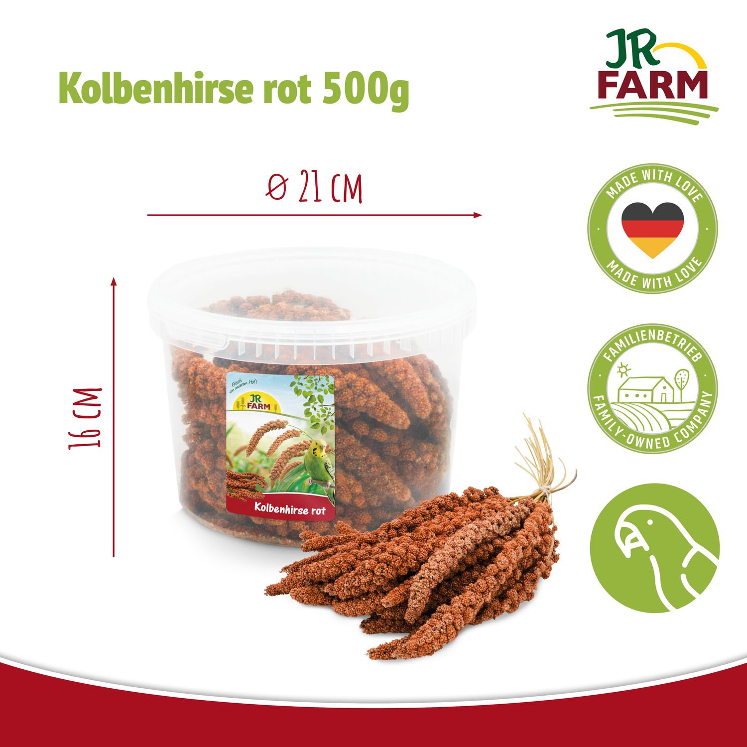 JR FARM Kolbenhirse rot im Eimer