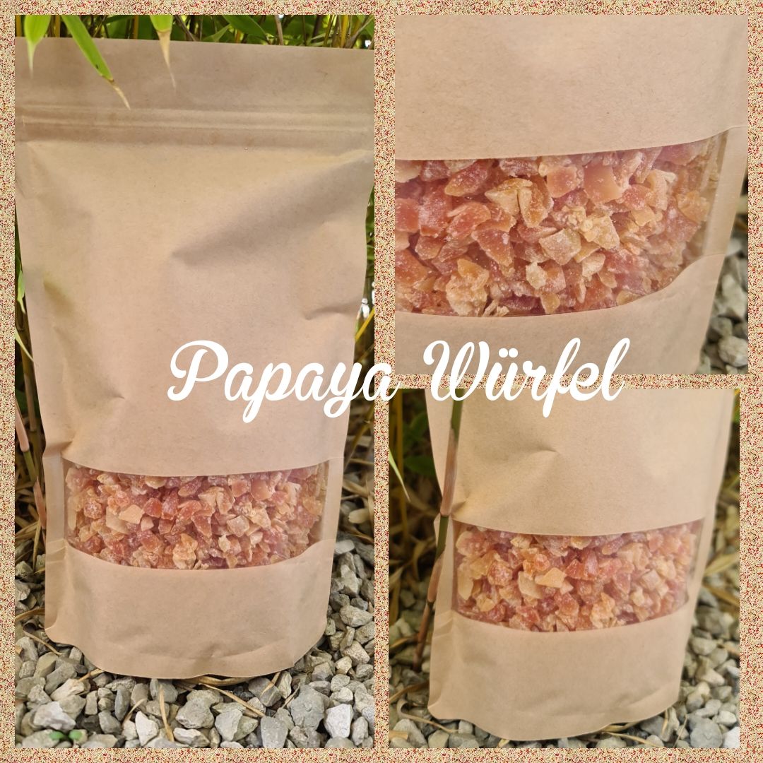 Papaya Würfel 500 gramm