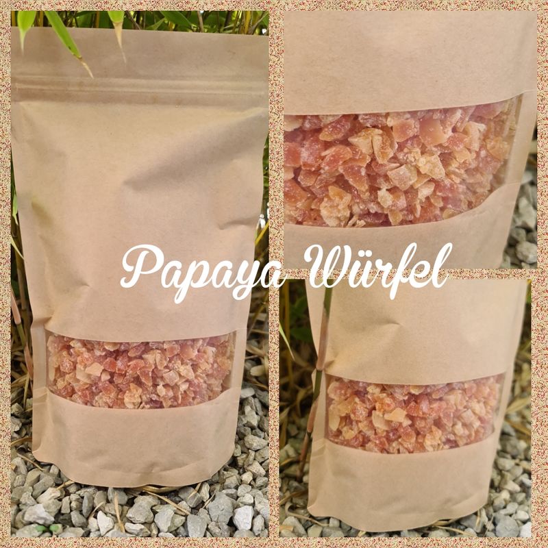Papaya Würfel 500 gramm
