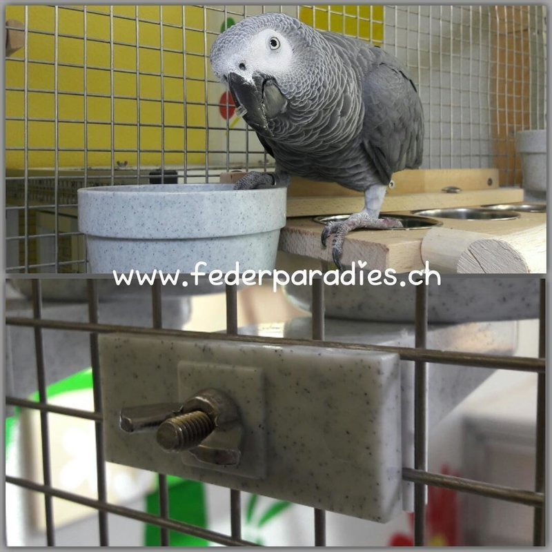 Futternapf mit Schraubbefestigung grau / Durchmesser 12,7 cm / 1 Stück