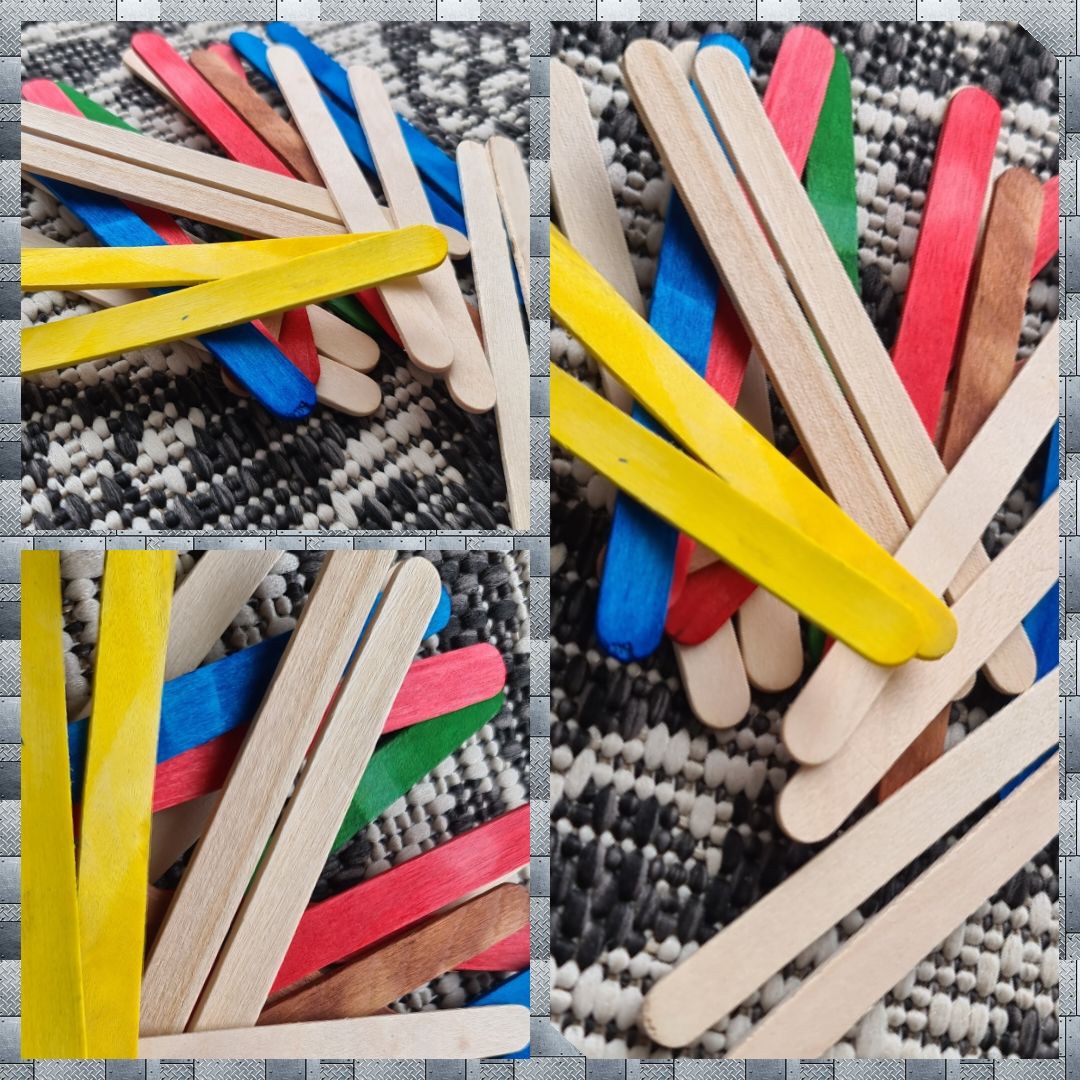 farbige und UNI HOLZ Stäbli, 20 Stück