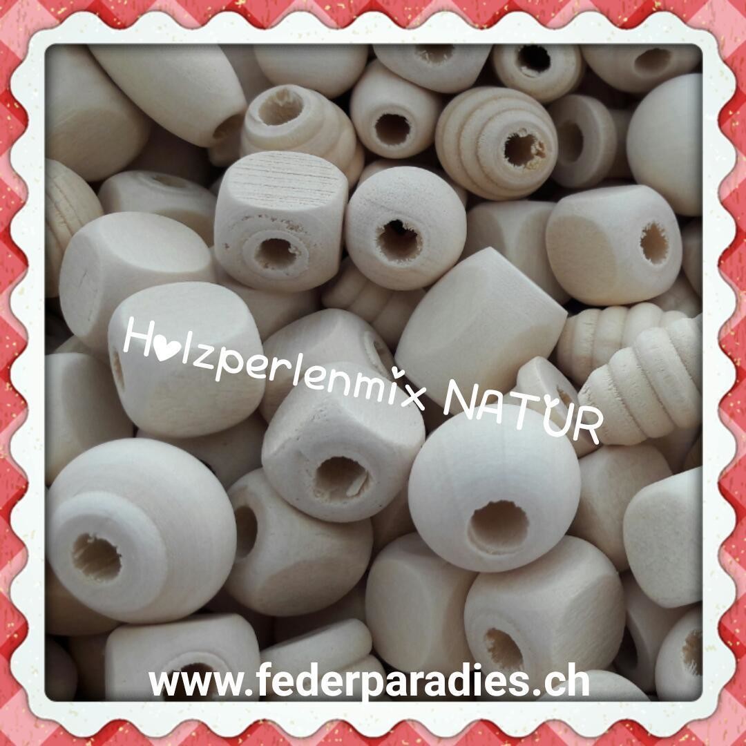 Holzperlenmix NATUR, 50 gr.