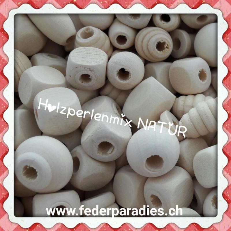 Holzperlenmix NATUR, 50 gr.
