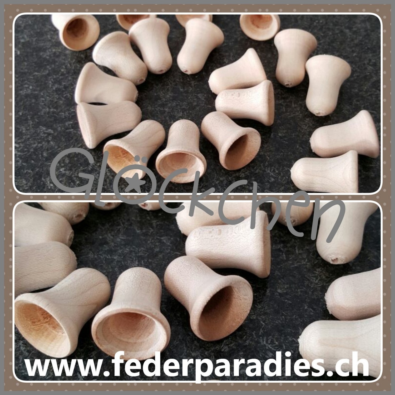 Holzglöckchen, 20 Stück