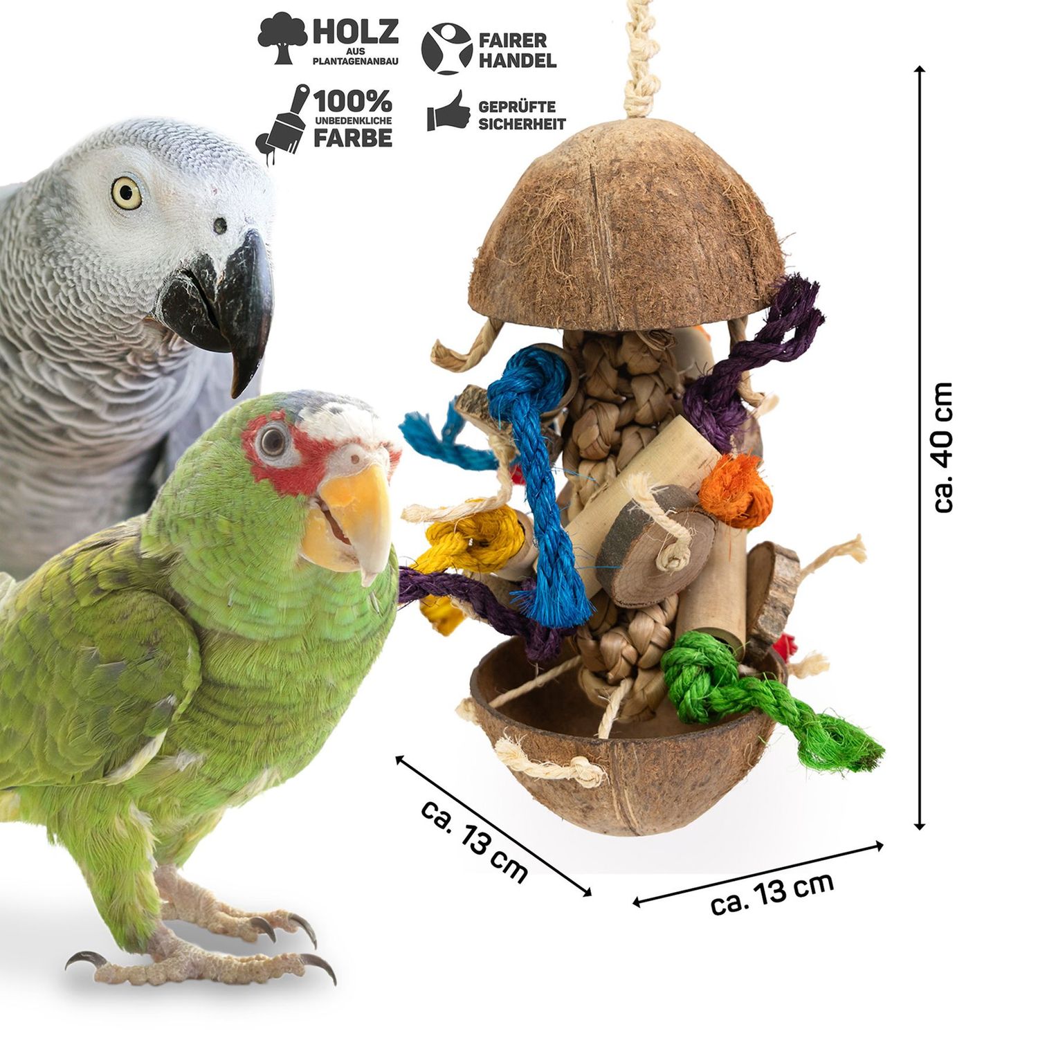 Coco Stack – Hängespiel mit Kokosschalen & Holz