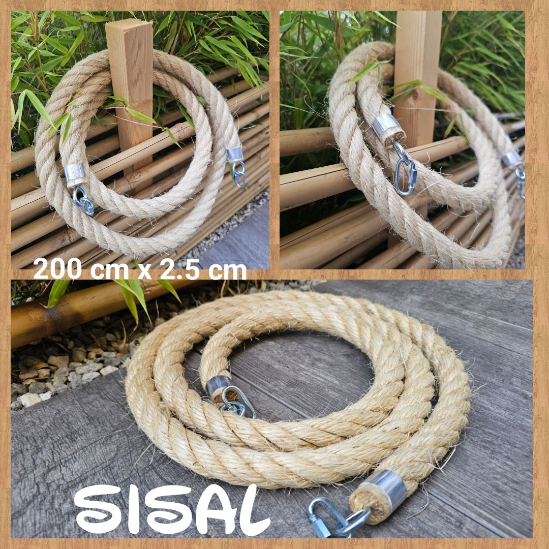Kletterseil aus SISAL 200 cm x 2,5 cm natur