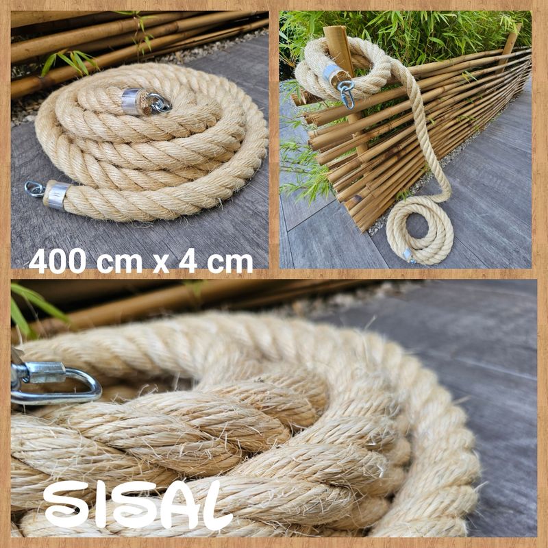 Kletterseil aus SISAL 400 cm x 4 cm natur Kletterseil aus SISAL 400 cm x 4 cm natur