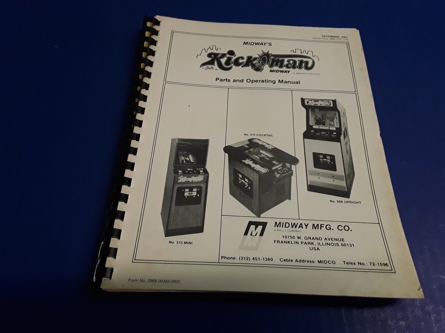 Kick Man Video Arcade Game Manual by Williams