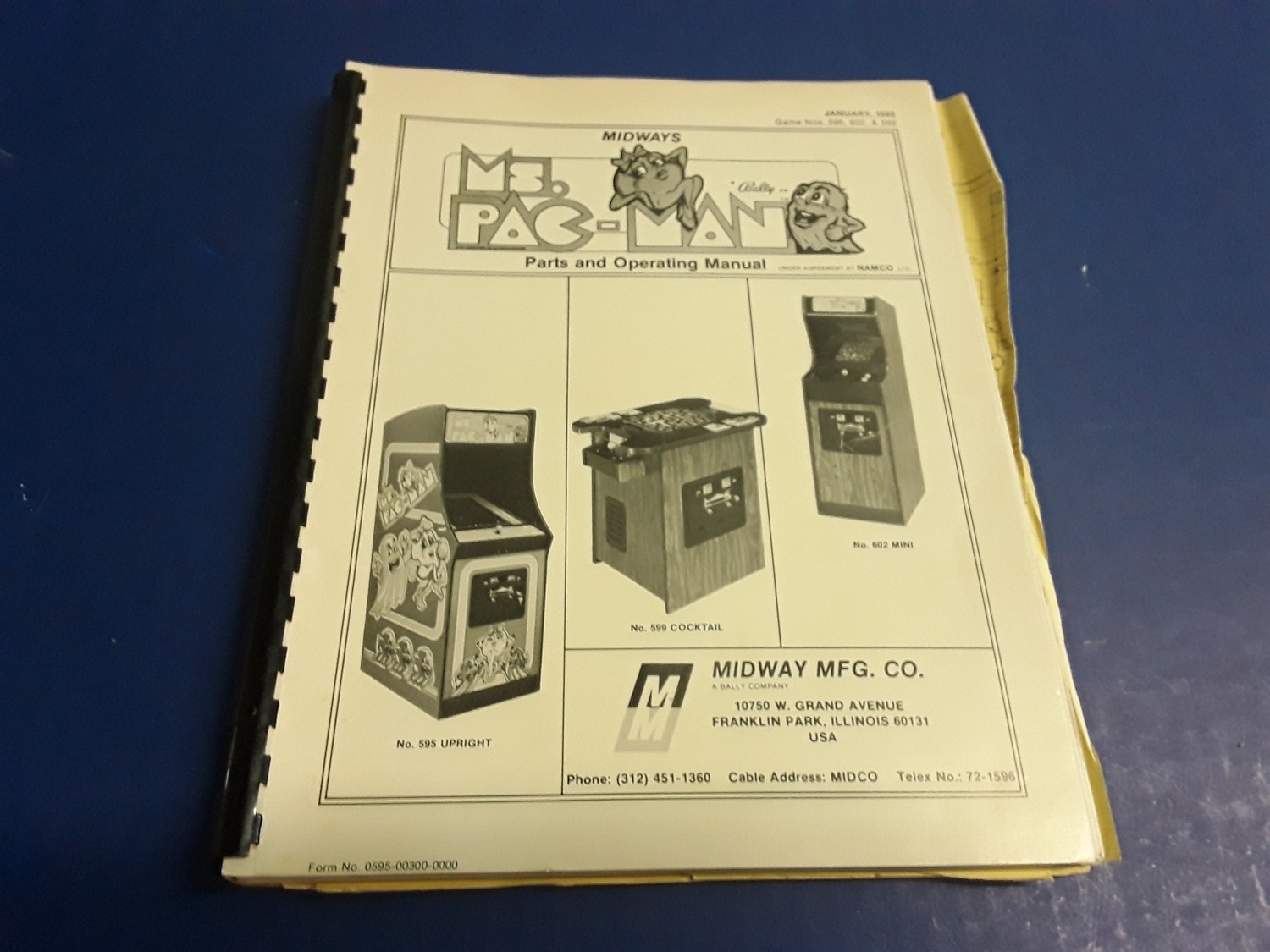 Ms. Pac-Man by Midway Parts &amp; Operation Manual
