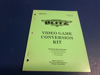 NFL Blitz by Midway Video Game Conversion Kit Manual