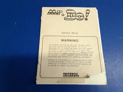 Mr. Do! by Universal Operation Manual