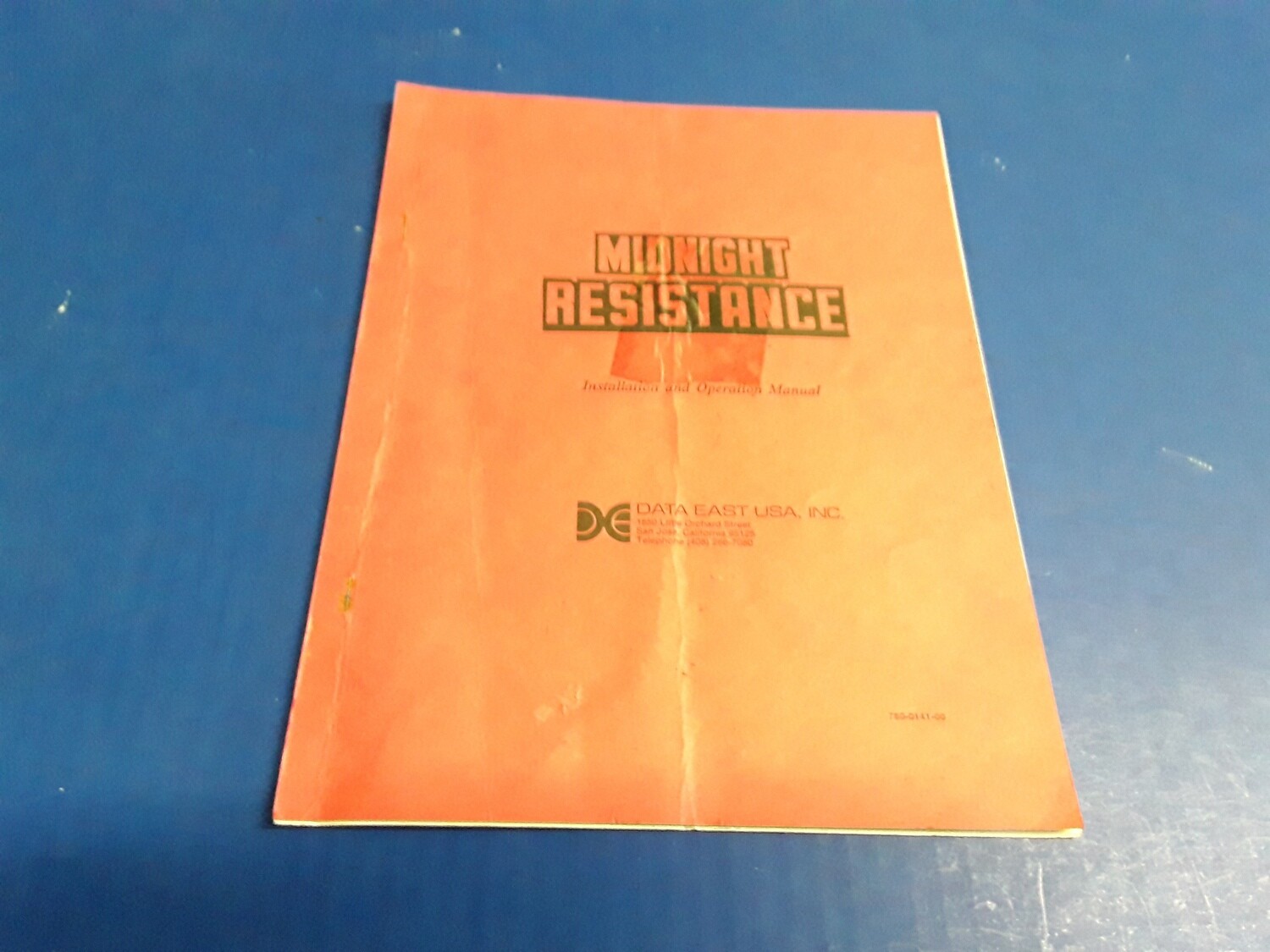 Midnight Resistance by Data East Installation &amp; Operation Manual