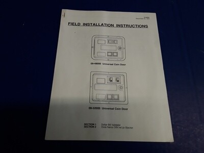 Field Installation Instructions for Universal Coin Doors