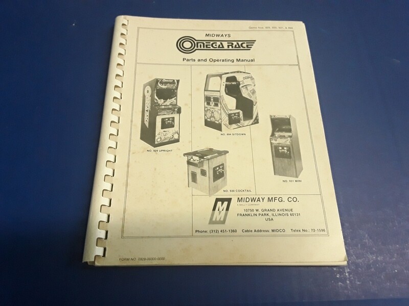 Omega Race by Midway Parts &amp; Operating Manual