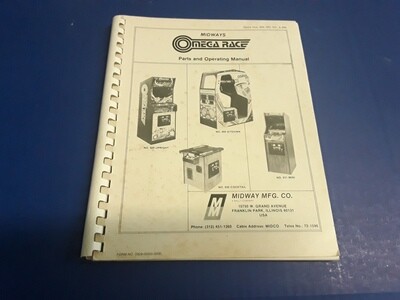 Omega Race by Midway Parts &amp; Operating Manual