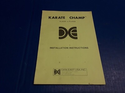 Karate Champ Player VS. Player Installation Instruction by Data East