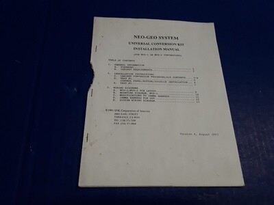 Neo-Geo System Universal Conversion Kit Installation Manual