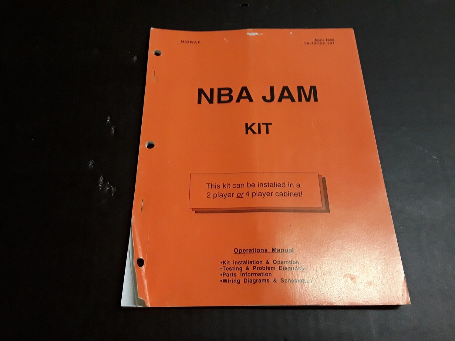NBA Jam Kit by Midway Operations Manual