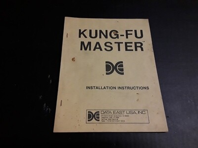 Kung-Fu Master by Data East Installation Instructions Manual