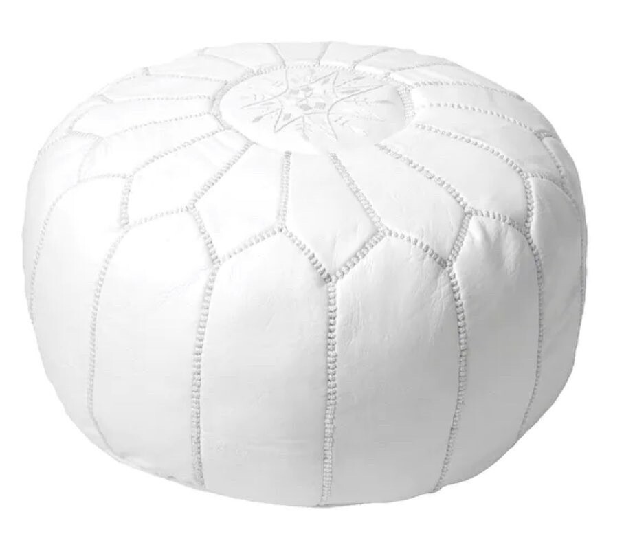 Moroccan Handmade Leather Pouf- Princess