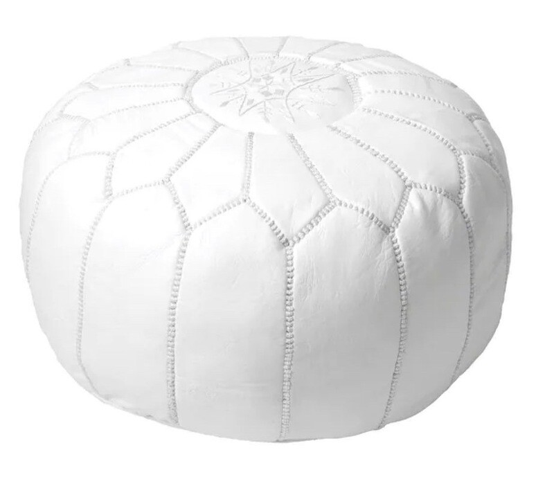 Moroccan Handmade Leather Pouf- Princess