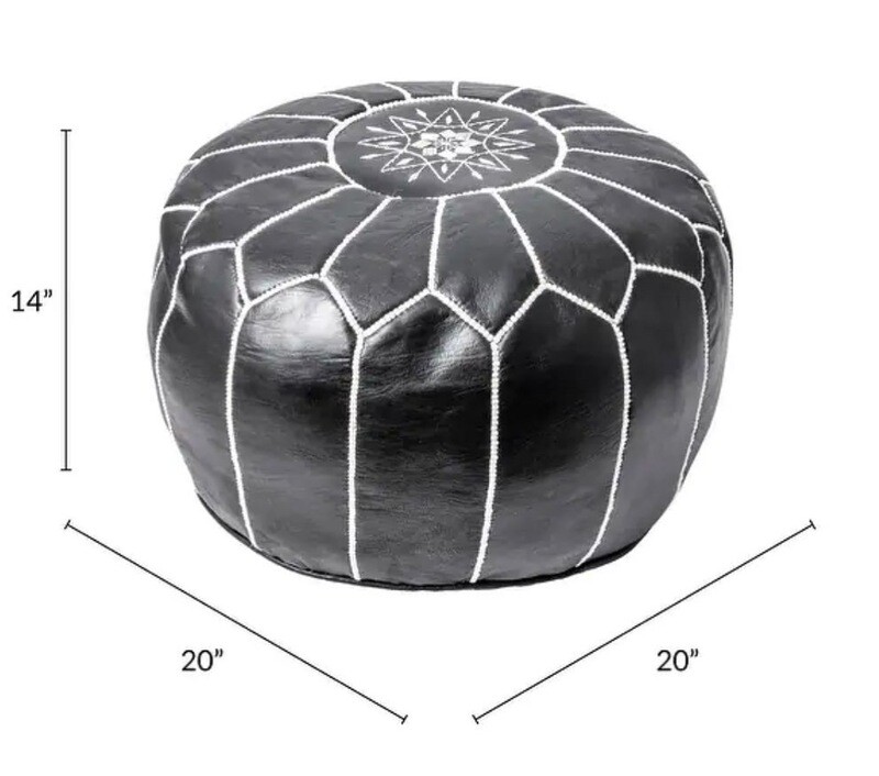 Moroccan Handmade Leather Pouf- Mama Africa