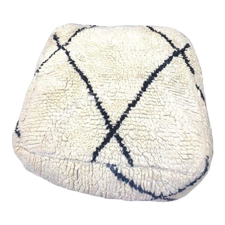 Moroccan Handmade Wool Pouf- Atlas