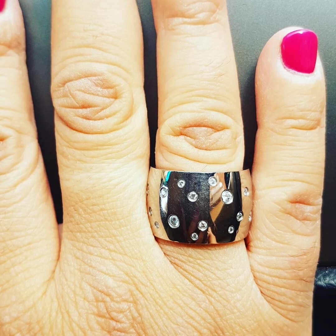Fedona acciaio 3 cm con cristalli Swarovski