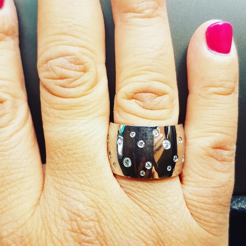 Fedona acciaio 3 cm con cristalli Swarovski
