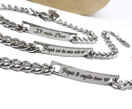Bracciale incisione acciaio