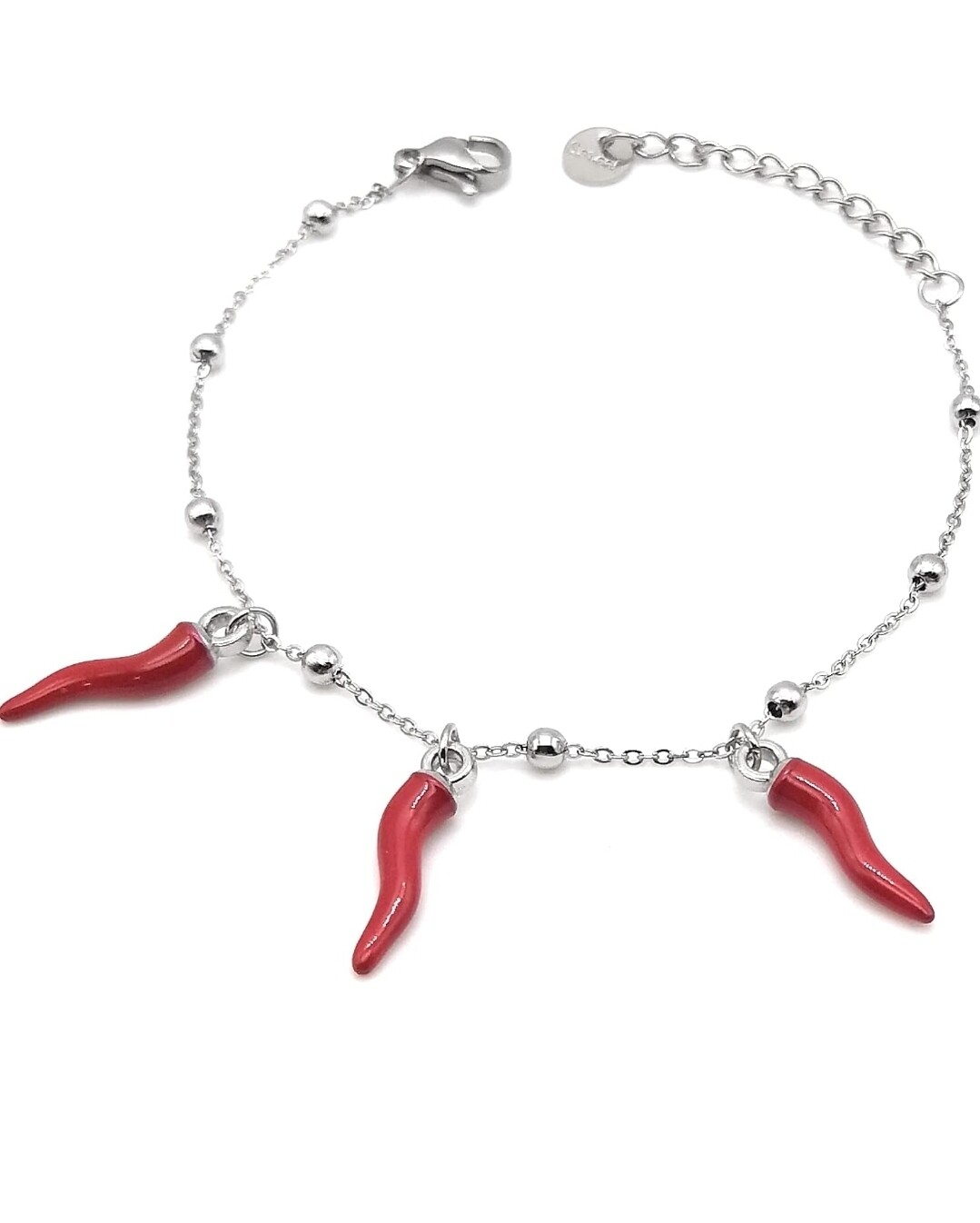 Bracciale 3 Corni portafortuna Rossi