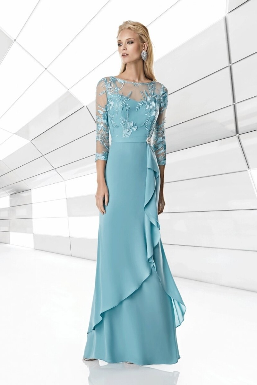 VESTIDO SONIA PENA LARGO TURQUESA