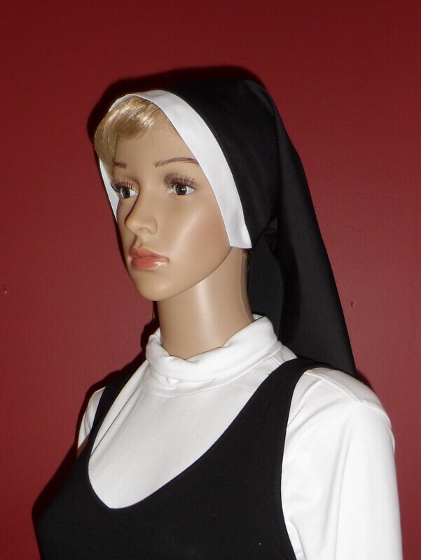 Nun Veil with extra Wide White Trim from Tide Commercial