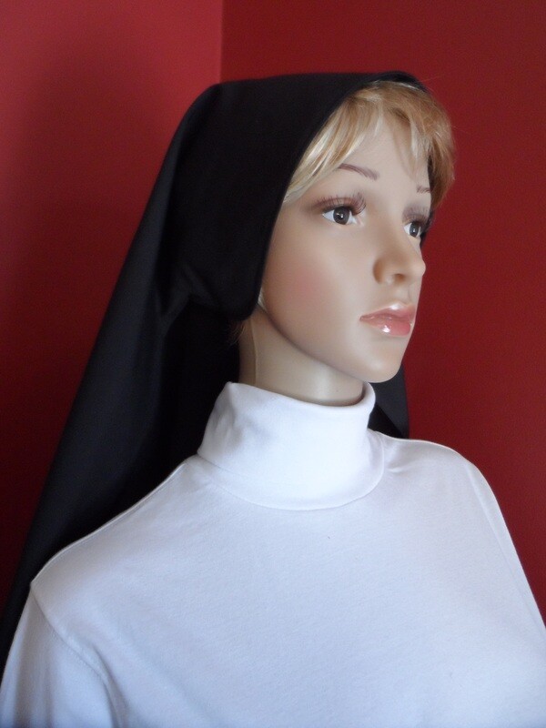 24 inch Black or White Nun Veil