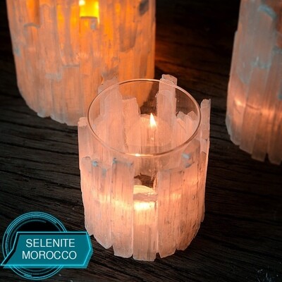 Wholesale Selenite Tealight Candle Holder, Made From Natural Selenite Crystal