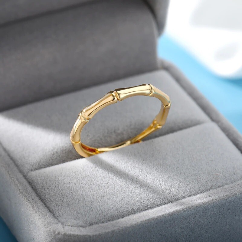 HANDMADE BAMBOO JOINT RESIZABLE RING