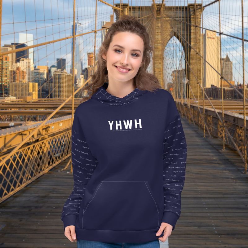 Sweat à capuche bleu marine - YHWH