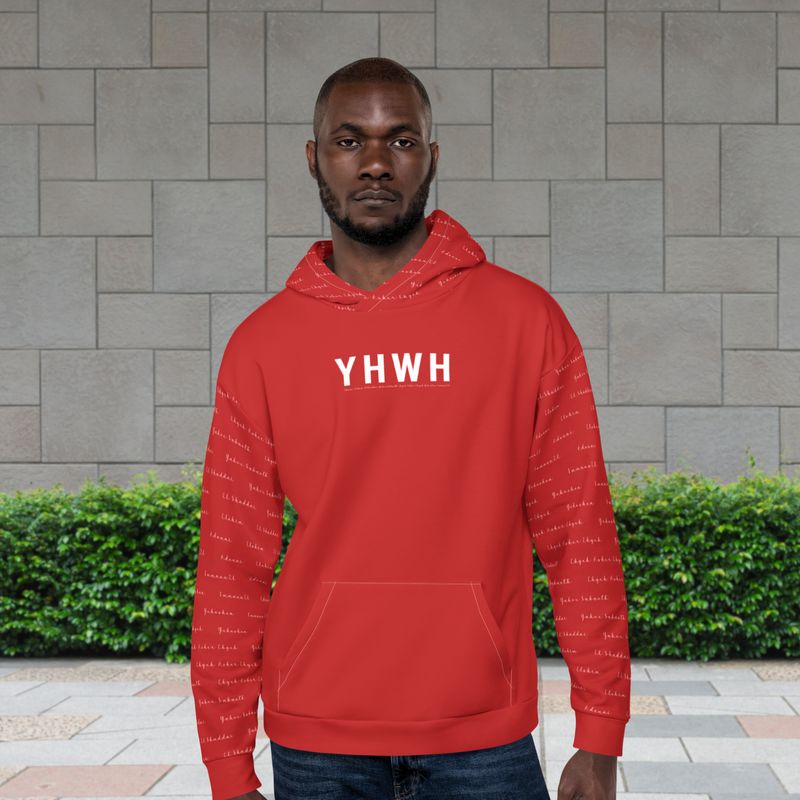 Sweat à capuche rouge - YHWH