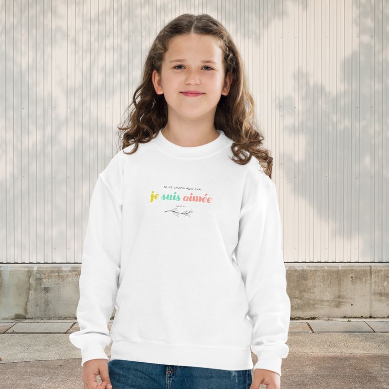 Sweatshirt blanc - Je suis aimée