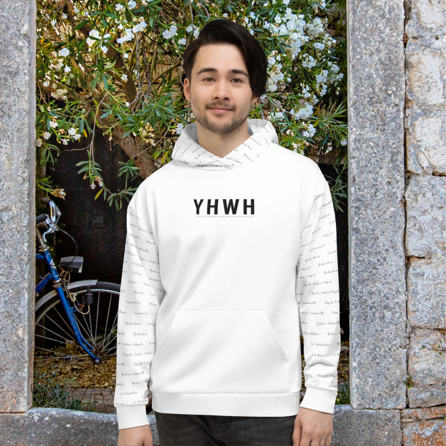 Sweat à capuche blanc - YHWH