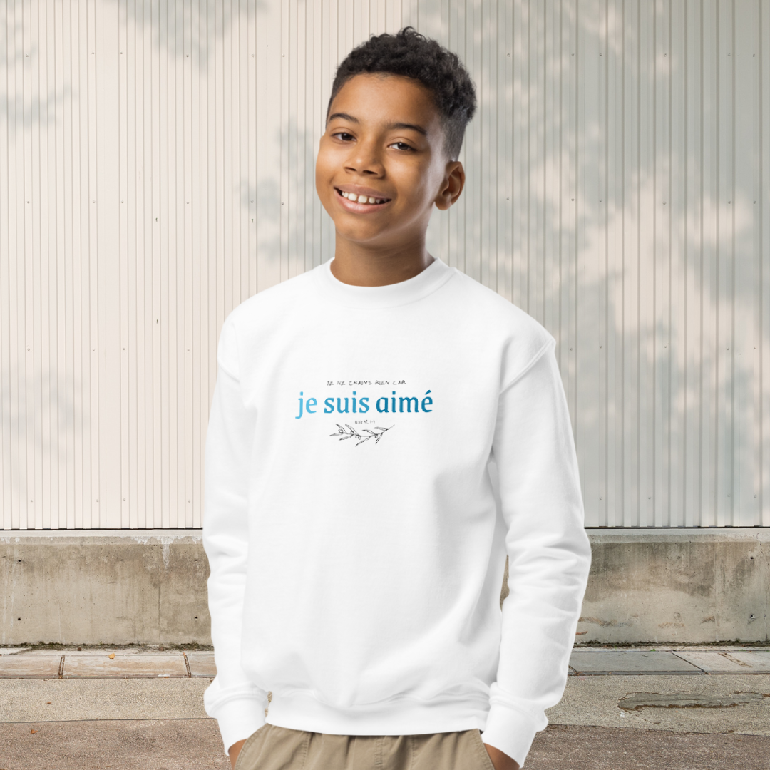 Sweatshirt blanc - Je suis aimé