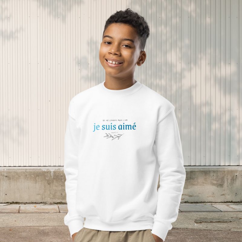 Sweatshirt blanc - Je suis aimé