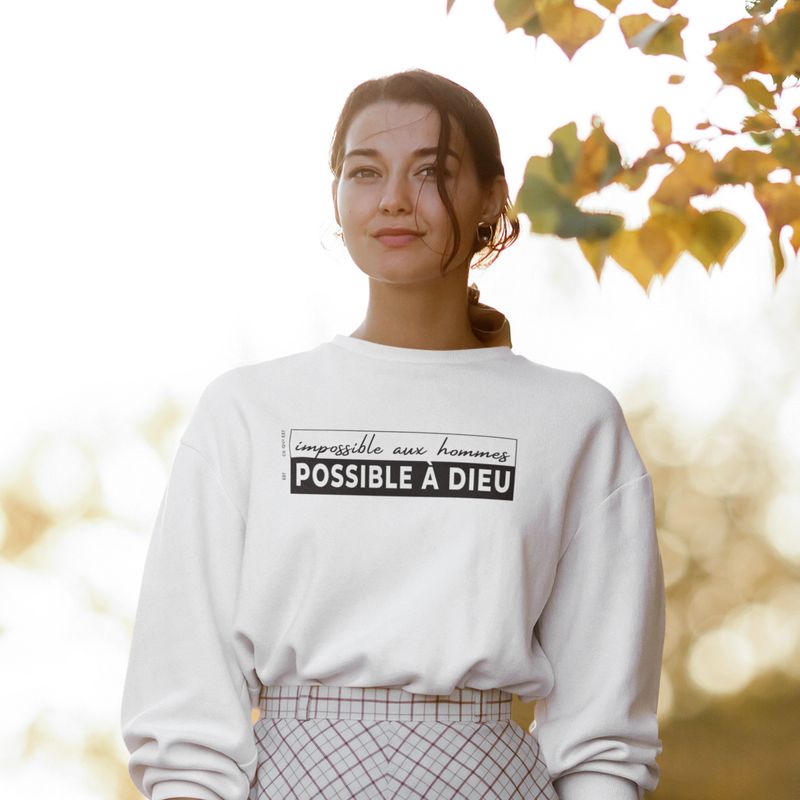 Sweat blanc - Possible à Dieu