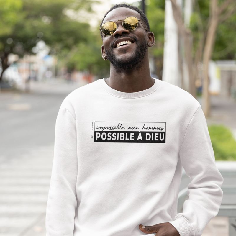 Sweat blanc - Possible à Dieu