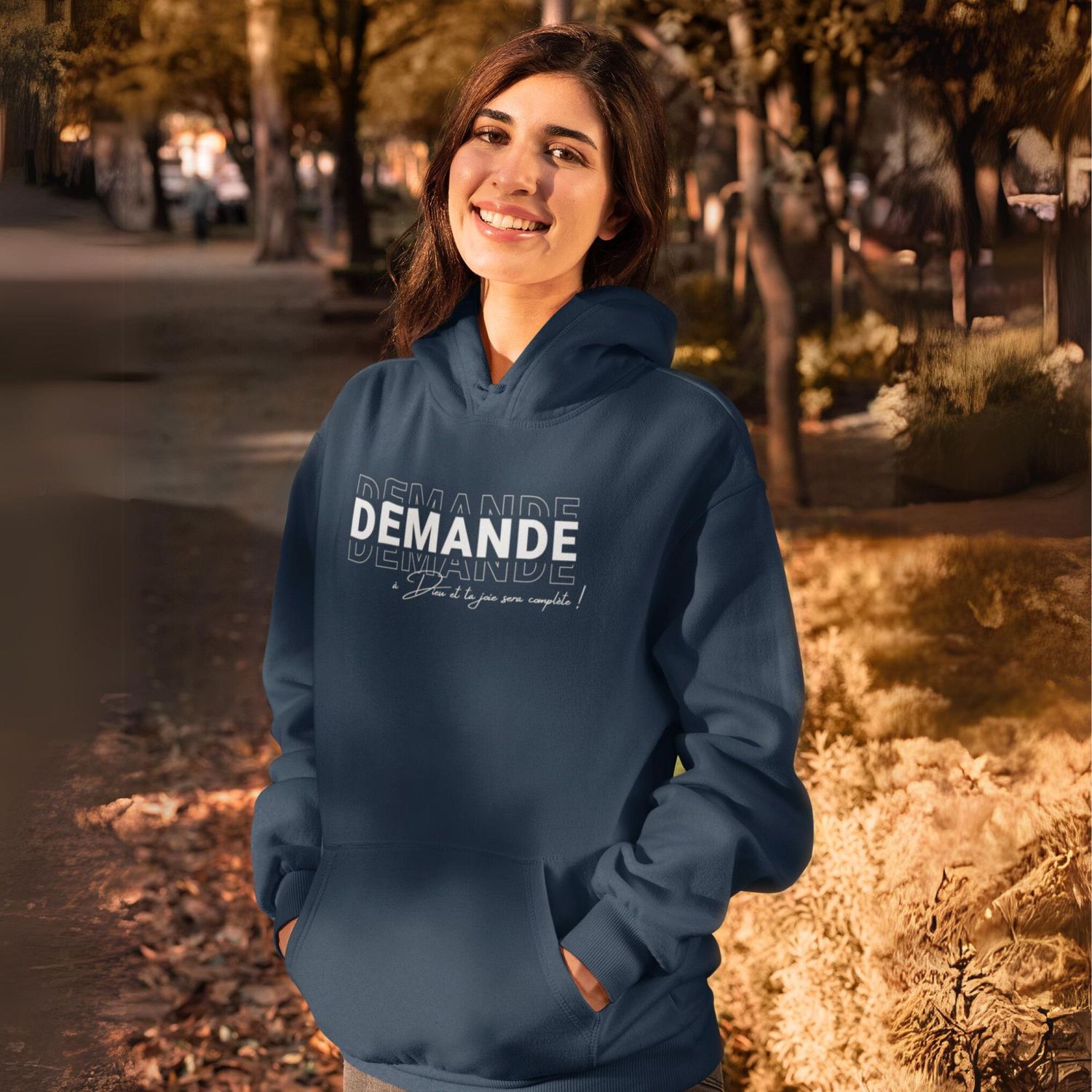 Sweat couleurs à capuche - Demande à Dieu