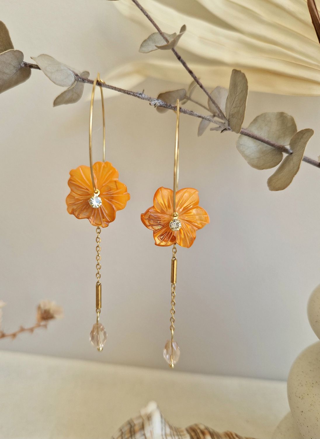 Boucles d&#39;oreilles Lysie orange 