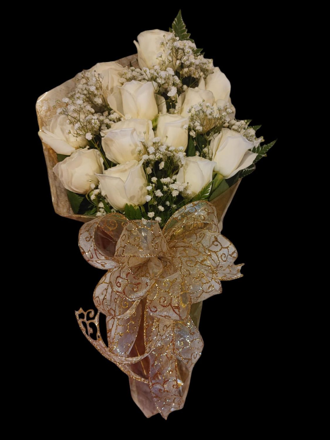 One dozen wrapped roses celebration bouquet