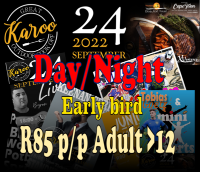 Great Karoo Outdoor Cook Off 2022 Early bird  Bookings  Adult @R85 p/p
